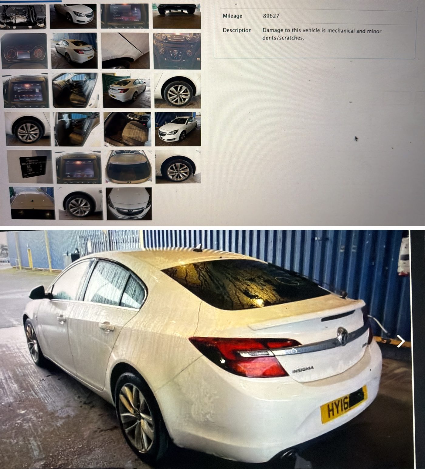 2016 Vauxhall Insignia collected in Otterburn